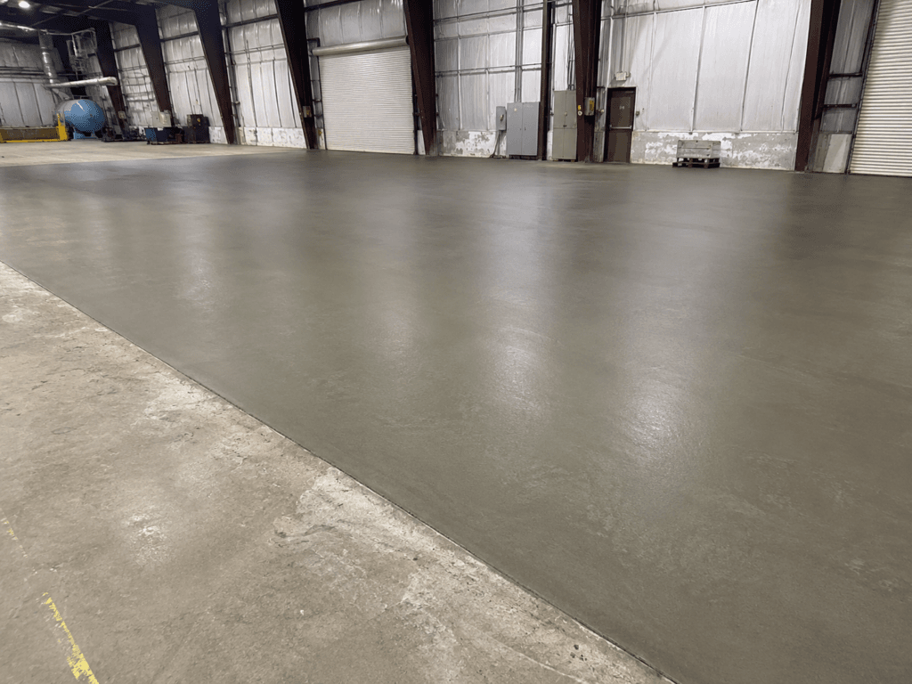 Leveled concrete substrate after floor leveling in Colorado Springs, Colorado, 35,000 square feet.