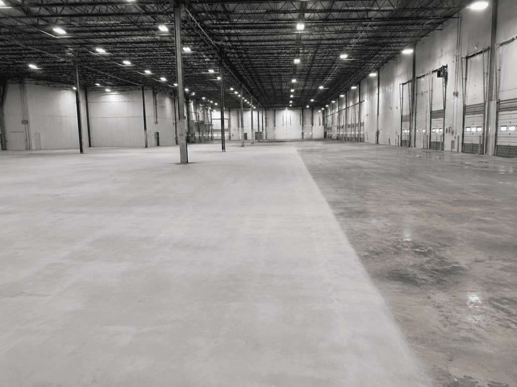Shot blasting at a warehouse and distribution center in Commerce City, Colorado, 160,000 square feet.