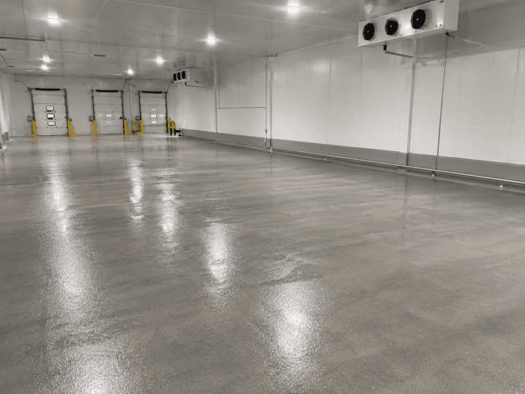 Moisture mitigation and floor coatings in a cold storage facility in Thornton, Colorado, 22,000 square feet.