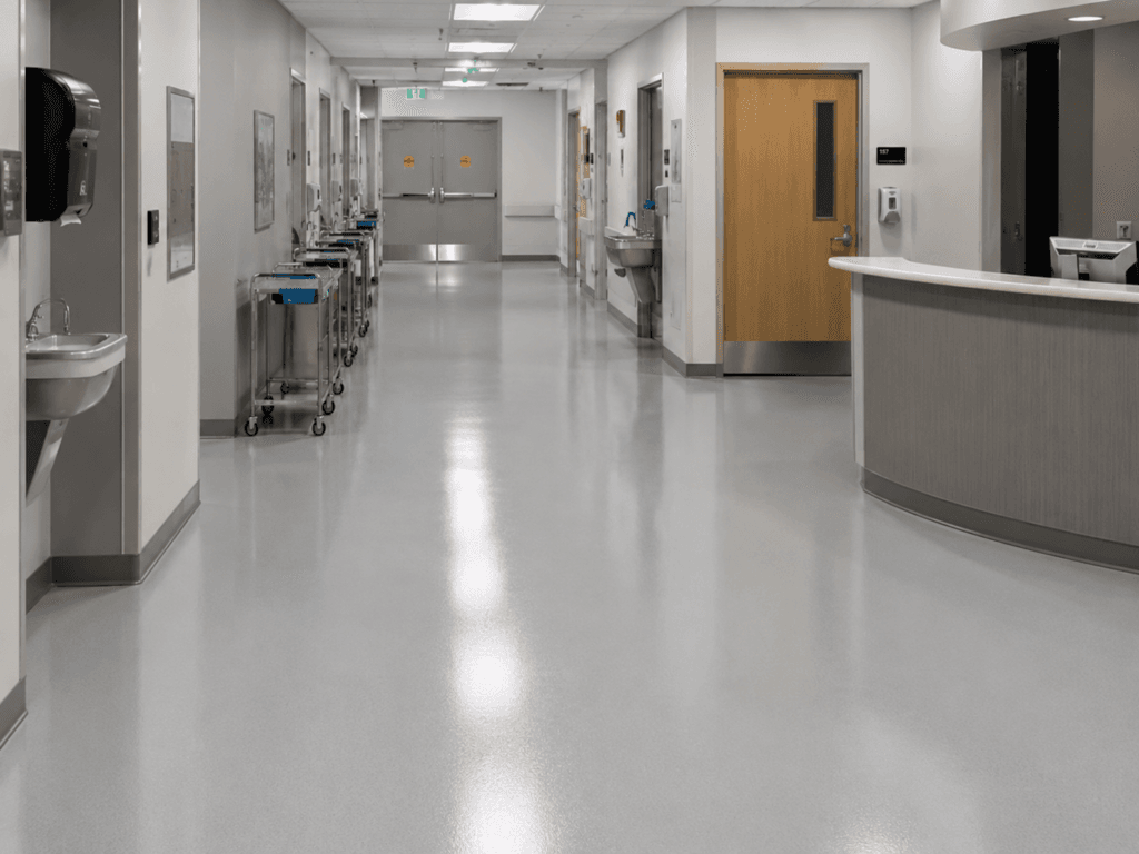 Floor coatings in a medical facility in Westminster, Colorado, 8,500 square feet.